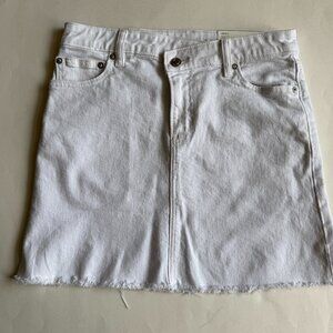 American Eagle Outfitters Perfect Mini Stretch High Rise Denim Jean Skirt White